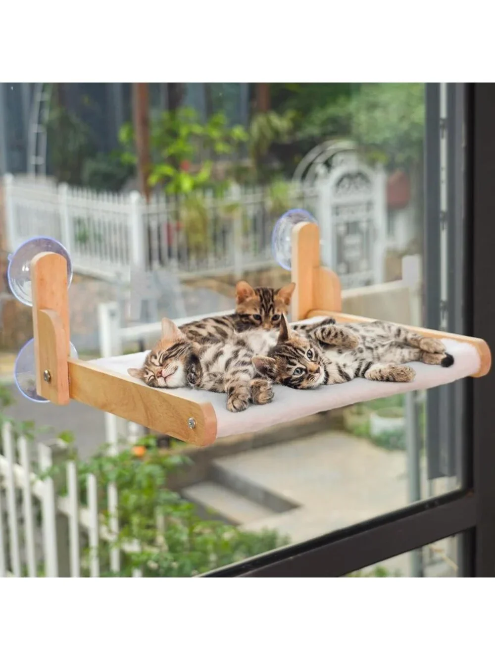 Cozy Foldable Cat Window Perch Hammock with Soft Faux Fur Cover - Pet Lounge